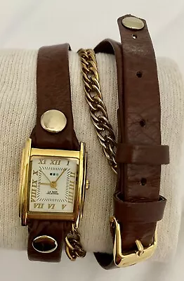 La Mer Collections Women's Chain Wrap Watch Brown/Gold Pre-owned • $19.95