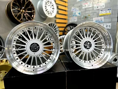 New 18 Inch 4X100 ALPINA Style Stance Deep Dish SILVER Wheels For AUDI BMW E30 • $1210.83