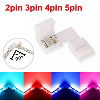5pcs L Shape Solderless 5050 2835 5630 LED Strip Light Corner Connector Adapter • $5.85