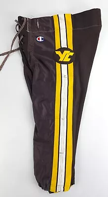 Champion USA Vtg 80s YC Football Lace Up Pants Mens Medium Brown Yellow 28x16 • $11.66