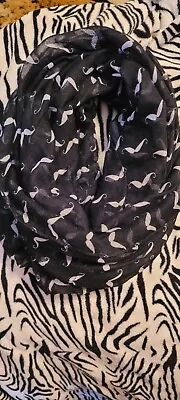 Black And White Mustache Infinity Scarf • $8