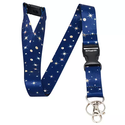 Navy Blue NIGHT SKY STARS Lanyard Neck Strap With Card/Badge Holder Or Key Ring • £3.49