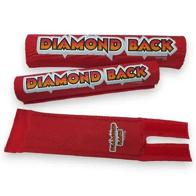 Diamond Back - 1982-1983 Nylon Pad Set - RED With Orange Fade  - Old School Bmx • $132
