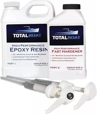 High Performance Epoxy Kit Crystal Clear Marine Grade Resin And Hardener Quart • $90.58