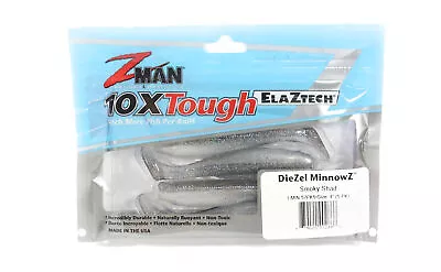 Zman Soft Lure Diezel MinnowZ 4 Inch 5/Pack Smoky Shad (2666) • $20.90