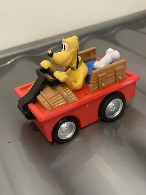 Vintage Disney Pluto Dog Red Car - Mickey Mouse Clubhouse Pull Back 4x2 Toy Rare • £6.99