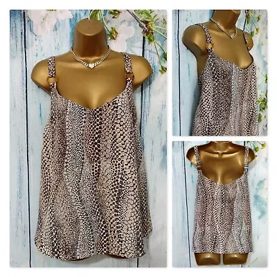 GEORGE TOP Size 16  Animal Print Summer Holiday Camisole Top • £5.99