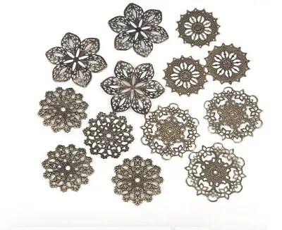Flower Wrap Connectors Retro Style Charms Bronze Color Connector Jewelry Making • $18.89