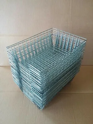 Lot Of 25 Vintage Industrial Metal Wire Desk Locker Baskets With Rubber Feet • $94.55