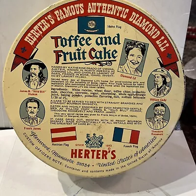Vintage Herters Toffee And Fruit Cake  Tin • $4.99
