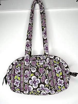 Vera Bradley Plum Petals Shoulder Bag Small Purple Floral Zip Top Discountinued • $18