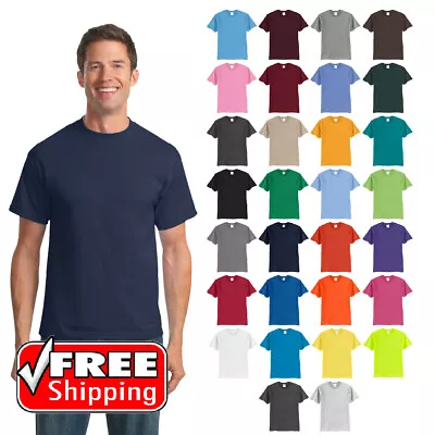 Port & Company PC55T BIG & TALL 50/50 Cotton/Poly T-Shirt Color Blank Plain Tee • $12.24