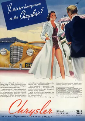 Is This My Honeymooon Or The Chrysler's? Chrysler Royal Ad 1938 ESQ • $9.99