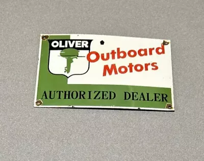 Vintage 12” Oliver Outboard Motors Boat Porcelain Sign Car Gas Oil Truck Auto • $94.99