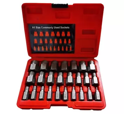 25 Pcs Multi-Spline Screw Extractor Set Hex Head Bit Socket Wrench Bolt Remover • $44.30