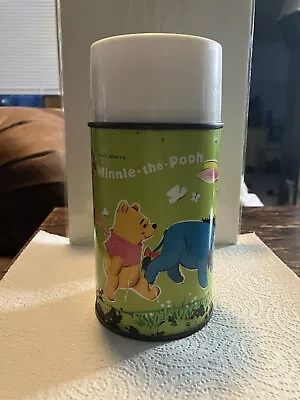 Vintage Walt Disney Winnie The Pooh Metal Aladdin Thermos With Cap And Lid • $11