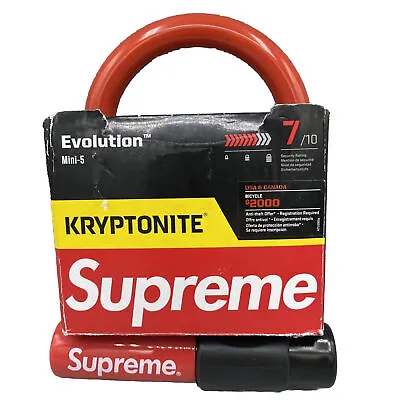 Supreme NYC Kryptonite Evolution Mini-5 Bicycle Lock New DS U Lock NWT NIB • $199.99