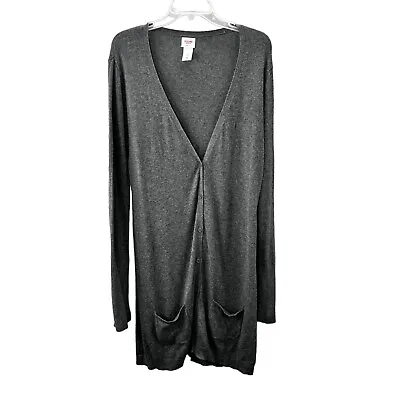 Mossimo Supply Long Cardigan Sweater Size XXL Women Lightweight Knit Gray • $16.99