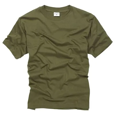 Mens Army Military Style T Shirts Cotton Tee Short Sleeve Top Olive • £12.95