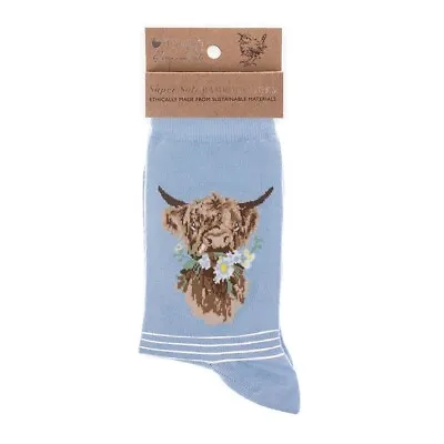 Super Soft Daisy Cow Bamboo Socks -  Wrendale Antibacterial One Size • £7.99