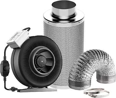 VIVOSUN 6 Inch Inline Fan Carbon Filter Ducting Combo For Grow Tent Ventilation • $170.99