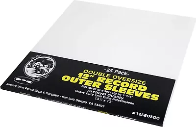 (25) 12  LP Vinyl Record DOUBLE OVERSIZE Outer Sleeves High Clarity Box Sets • $16.99