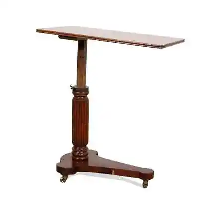 19th C. Regency Mahogany Adjustable Student Desk Couch Slide Tray Table  • $975