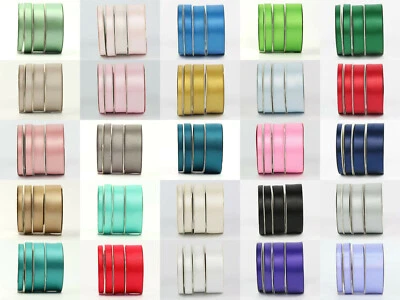 £2.87 • Buy -Satin Ribbon 10 Metre Rolls 6mm, 10mm, 16mm, 25mm Wide 27 Colours