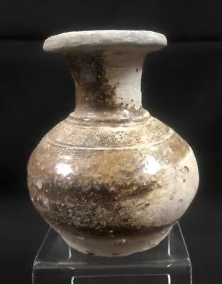 Vietnamese 13th-15th Tran's Dynastic Pottery Small Bud Vase Brown Glaze. • $79.99