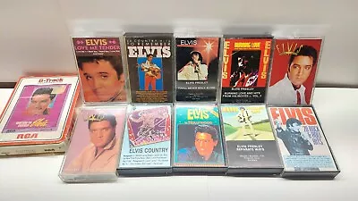 Elvis Presley Lot 10 Cassettes And Bonus Sealed 8 Track Tape • $5