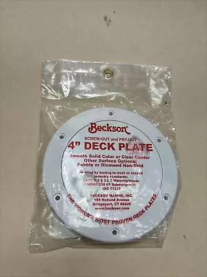 Beckson Marine DP40-W 4  Deck Plate - Smooth Center Screw-Out; White • $9