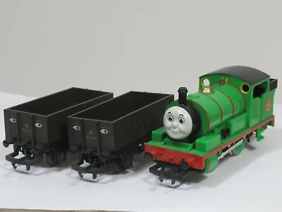 HORNBY No.R350 0-4-0 ENGINE PERCY & TWO OPEN WAGONS.  THOMAS & FRIENDS  S • £95