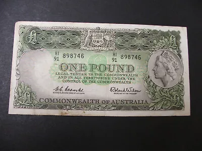 1961 Coombs - Wilson £1 Pound  RBA One Pound  HI67 139872 • $29.25