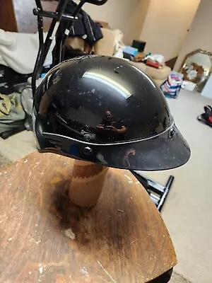 VINTAGE Harley Davidson Simpson DOT Mens MEDIUM Shorty Motorcycle Helmet  Black • $30