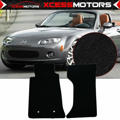 Fits 06-15 Mazda Miata MX-5 2PCS Nylon Black Front Rear Floor Mats Carpet Liner • $49.99