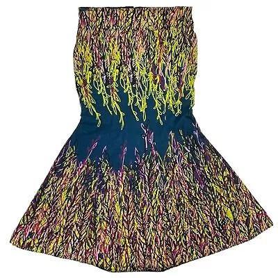 Handmade African Mermaid Skirt Vibrant Fabric Maxi Flared Hem Leaf Pattern • $33