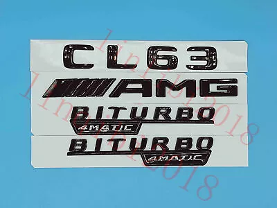 Flat Gloss Black   CL63 AMG BITURBO  Emblem Badge Sticker For Mercedes Benz CL63 • $37.99