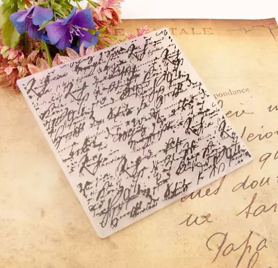 £3.89 • Buy Plastic Embossing Folder Handwritten Letter Scrapbook Card Making DIY  Craft