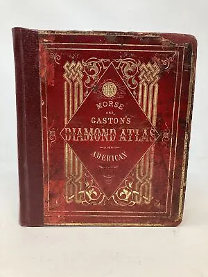 Charles Colby / DIAMOND ATLAS HAND-COLORED MAPS WITH DESCRIPTIONS OF ALL 1857 • £265.41