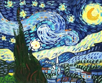 Starry Night Van Gogh 8x10Hand Painted Oil Painting Reproduction On Canvas • $17.99
