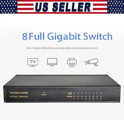 8-Port Gigabit Ethernet Desktop Network Switch Lan Hub 10/100/1000 Mbps US • $47.99