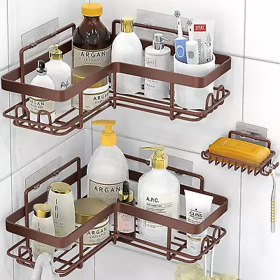 Adhesive Corner Shower Caddy 3 Pack Shower Organizer Shelf With Soap Holder And • $47.99