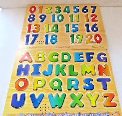 Melissa & Doug Wooden Sound Alphabet & Number Montessori Toy Lot Bundle • $24.99