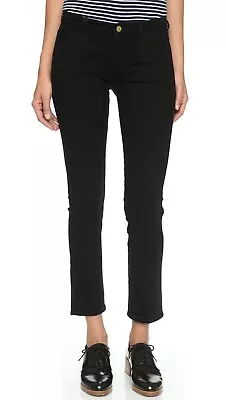 Women MiH Jeans Black The Paris Straight Cropped Leg Jeans Black Size 30 • $49.99