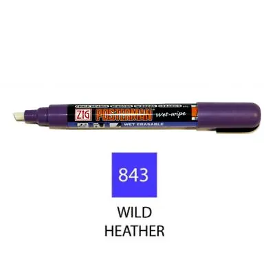 Zig Posterman 6mm Wet Wipe Liquid Chalkboard Pen Wild Heather • £3.50