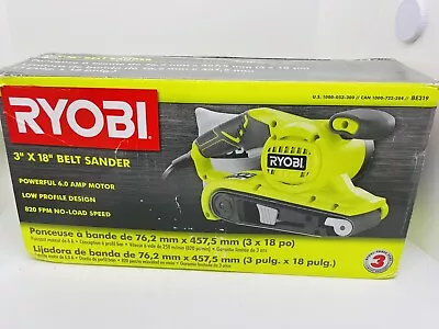 Ryobi BE319 Corded Belt Sander 3X18 6-amps 820-FPM Low Profile Toolless Adj. • $64