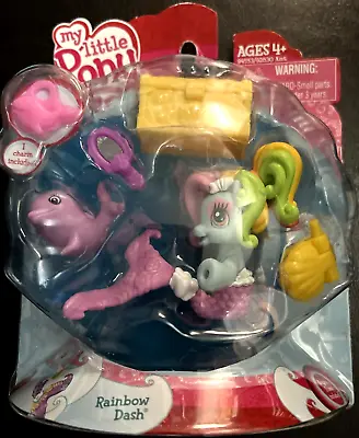 Hasbro My Little Pony Ponyville Rainbow Dash Mermaid Ponies Charm Dolphin Friend • $14.99