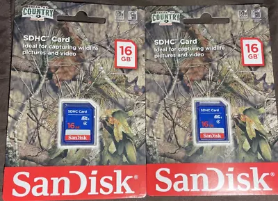 NEW 2 Pack SanDisk SDHC Card 16 GB BreakUp Country Mossy Oak  Free Shipping • $6.49