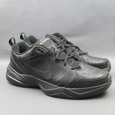 Nike Air Monarch IV Mens Shoes Size 13 Triple Black Walking Athletic Sneakers • $44.99