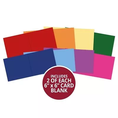 Hunkydory Brights 6x6  Adorable Scorable Pre-Scored Card Blanks  32pc (16+16) • £10.54